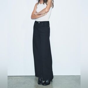 Women's ZARA Black Wide-Leg Jeans